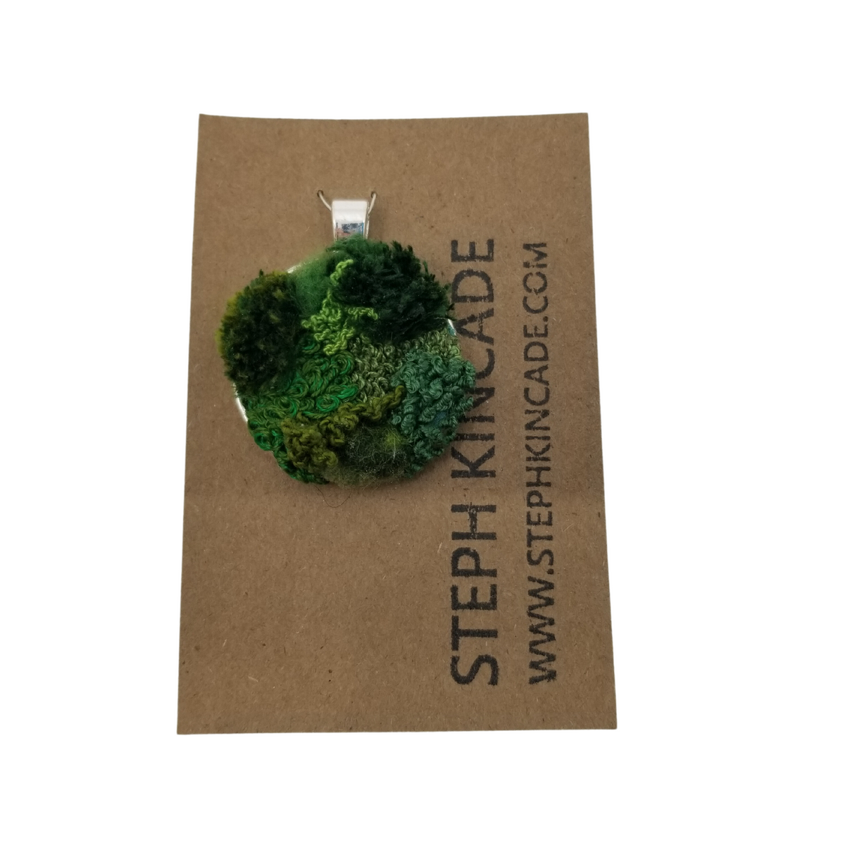 Embroidered Moss Pendant, Medium Designer Craft Shop