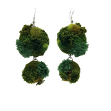 Embroidered Moss Drop Earrings, Large