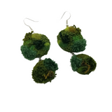 Embroidered Moss Drop Earrings, Large