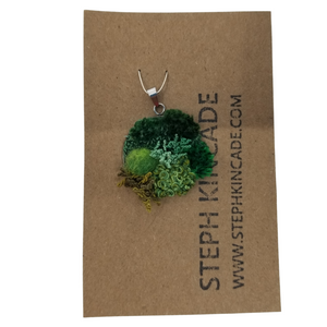 Embroidered Moss Pendants, Small