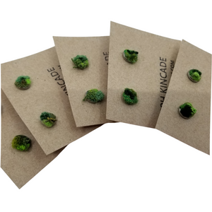 Embroidered Moss Stud Earrings