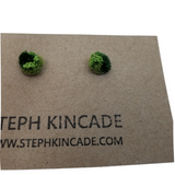 Embroidered Moss Stud Earrings