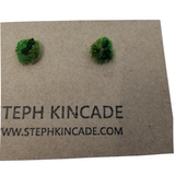 Embroidered Moss Stud Earrings