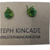 Embroidered Moss Stud Earrings