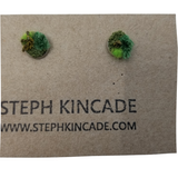 Embroidered Moss Stud Earrings