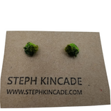 Embroidered Moss Stud Earrings