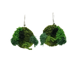 Embroidered Moss Drop Earrings, Small