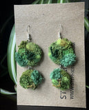 Embroidered Moss Drop Earrings, Large