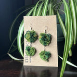 Embroidered Moss Drop Earrings, Long