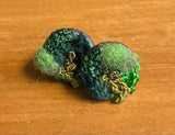 Embroidered Moss Stud Earrings