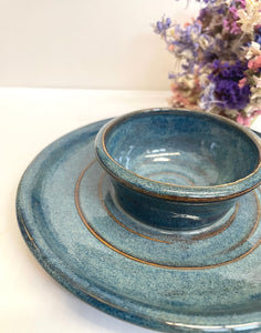 Ostrea Lake Pottery: Small Dip Platter - Moss