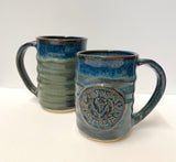 Ostrea Lake Pottery: Small Gaelic Ceramic Mug - Moss