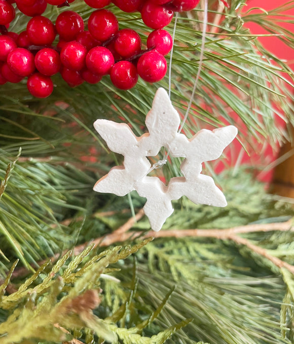 Ostrea Lake Pottery: Small Snowflakes Ornaments