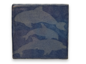 Westcote Bell Pottery: Blue Porpoise Tiles