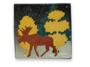 Westcote Bell Pottery: Moose in Snow Tile
