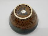 Westcote Bell Pottery: Blue & Brown Swirl Salad Bowl