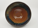 Westcote Bell Pottery: Blue & Brown Swirl Salad Bowl
