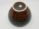 Westcote Bell Pottery: Dark Green & Brown Swirl Salad Bowl