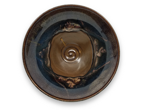 Blue & Brown Speckled Swirl Salad Bowl