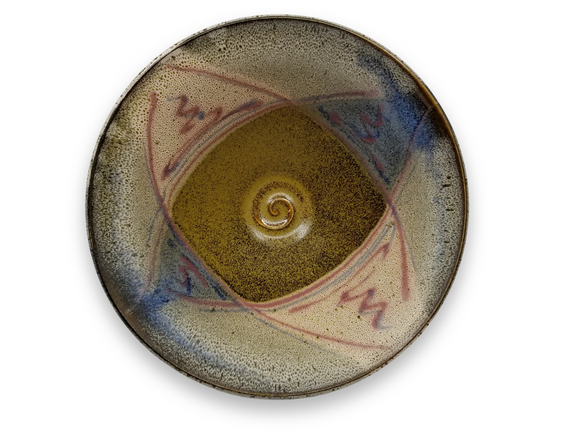 Blue, Brown & Cream Swirl Salad Bowl