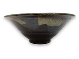 Westcote Bell Pottery: Dark Blue & Brown Swirl Bottom Salad Bowl