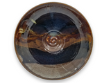 Westcote Bell Pottery: Dark Blue & Brown Swirl Bottom Salad Bowl