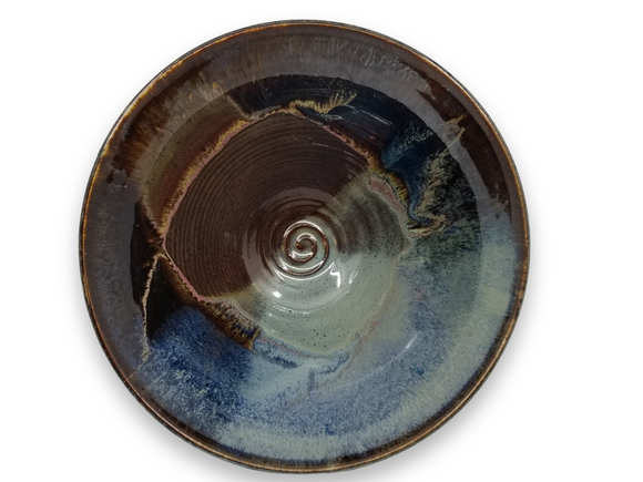 Blue, Green & Brown Swirl Bottom Salad Bowl