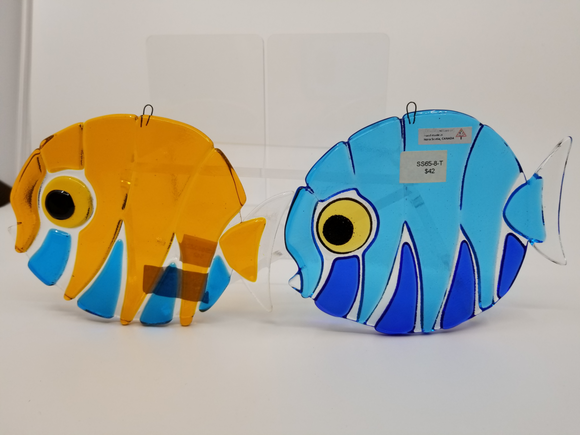 School Street Glass Studio: Lg Round Fish Ornaments