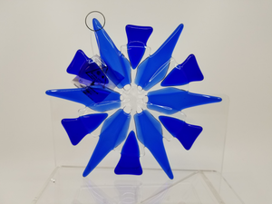 Fused Glass Medium Snowflake Ornaments