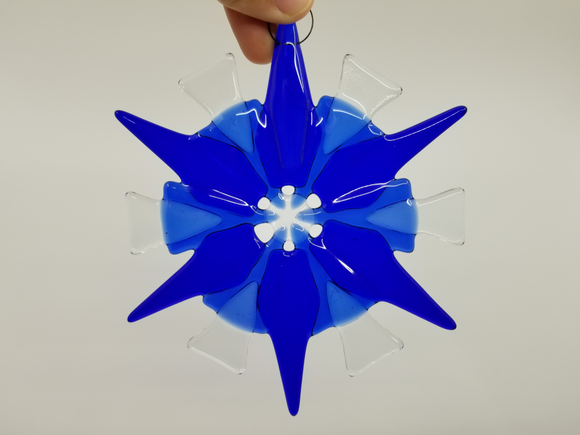 School Street Glass Studio: Fused Glass Small Snowflake Ornaments