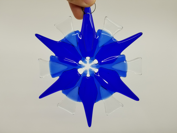 Fused Glass Small Snowflake Ornaments