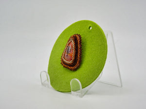 Brooch with Fused Glass Cabochon with Tree - Designer Craft Shop