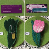 Pink Tulip Beaded Brooch - Designer Craft Shop