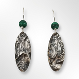 Patina Textured Silver Earrings