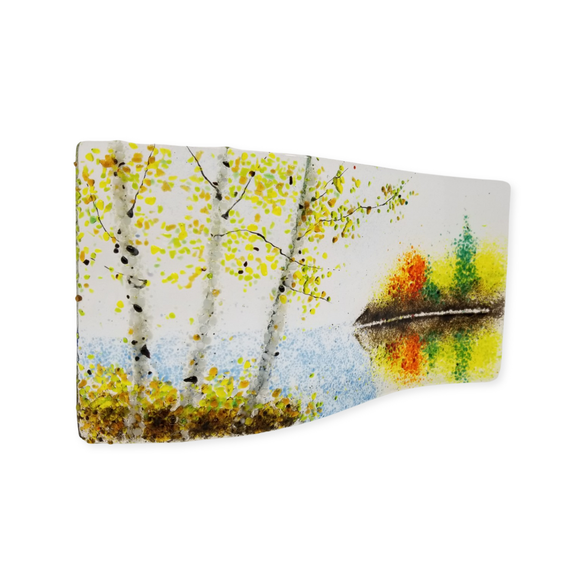 Fused Glass by Brent Harding: Lake Reflections - Curved Glass